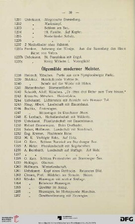 Ölgemälde moderner Meister (Nr. 1238-1324)