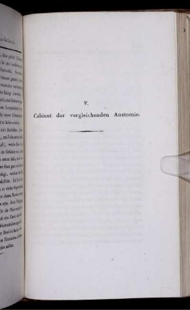 V. Cabinet der vergleichenden Anatomie.