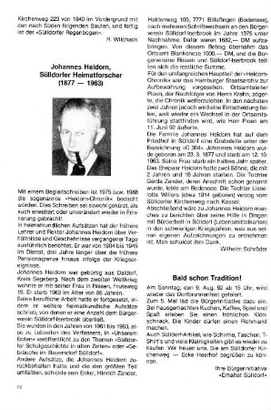 Johannes Heidorn, Sülldorfer Heimatforscher (1877 - 1963)