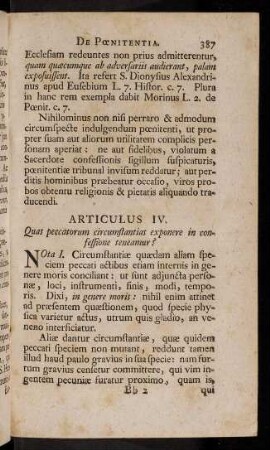387-397, Articulus IV. Quas peccatorum circumstantias expoenre in confessione teneamur?