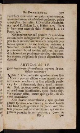 387-397, Articulus IV. Quas peccatorum circumstantias expoenre in confessione teneamur?