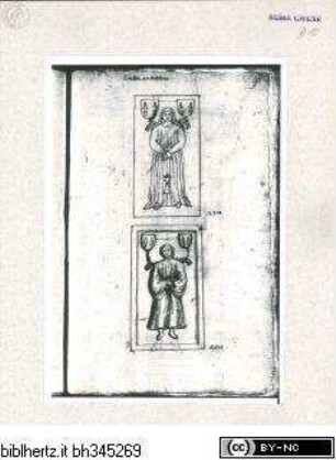 Codex Albani, zwei Grabplatten der Familie Ognissanti in Santi Apostoli
