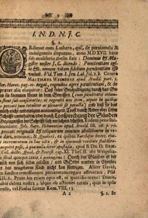 Observationes Quasdam Collectaneas, ad Discrimen Poenitentiae Verae et Fanaticae attinentes : Altdorfi[i], d. 8. Nov. MDCCII. in Auditorio Theologico