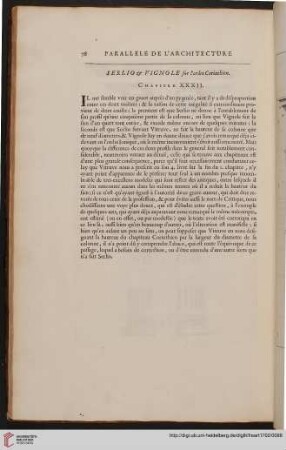 Serlio & Vignole sur l’ordre Corinthien: Chapitre XXXII
