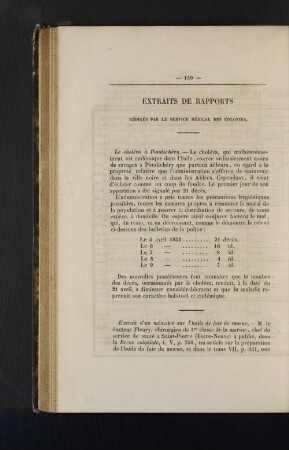Extraits de rapports