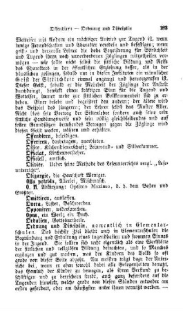 Ordnung und Disciplin