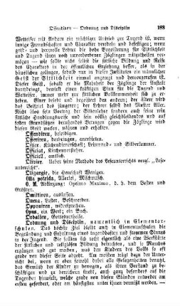 Ordnung und Disciplin