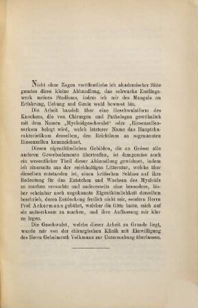 Die Myeolid geschwulst und die Riesen zellen : Inaug.-Diss.