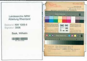 Entnazifizierung Wilhelm Baak , geb. 28.10.1921 (Studienreferendar)