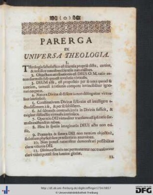 Parerga ex Universa Theologia.