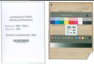 Entnazifizierung Max Schultz-Landschuetz , geb. 10.11.1888 (Beamter)