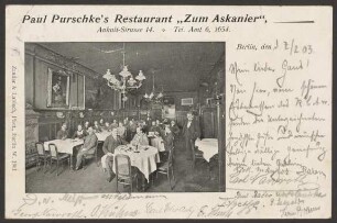 Ansichtskarte Restaurant "Zum Askanier", Anhalter Straße 14