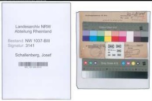 Entnazifizierung Josef Schallenberg , geb. 22.01.1897 (Werkmeister)