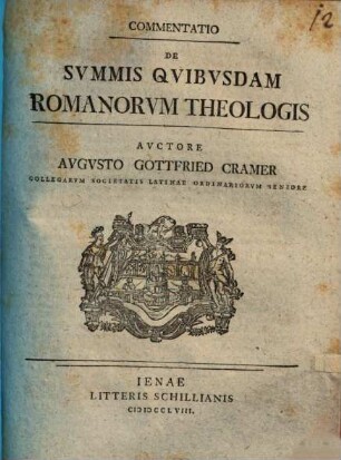 Commentatio de summis quibusdam Romanorum theologis