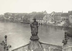 Bamberg, Klein-Venedig : Bamberg. Klein-Venedig an der Regnitz mit der heiligen Kunigunde (Johann Peter Benkert) auf der unteren Brücke