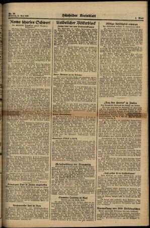 Zweite Ausgabe vom Mittwoch, den 10. Mai 1939.