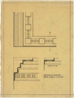 Billing, Hermann; Mannheim (Baden-Württemberg); Kunsthalle - Raum 1, Decke (Ansicht, Schnitte)
