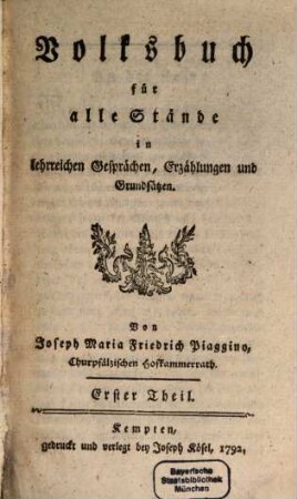 Volksbuch für alle Stände : in lehrreichen Gesprächen, Erzählungen und Grundsätzen, 1
