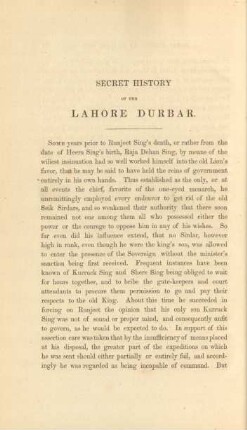 Secret history of the Lahore Durbar