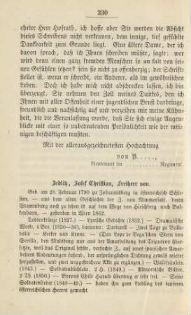 Zedlitz, Joseph Christian, Freiherr von