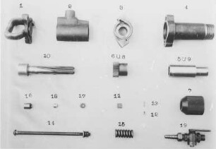Pressluftbohrhammer, zerlegt (Niles, Berlin) : Technikgeschichte | Maschinenbau | Werkzeuge und Werkzeugmaschinen | Pressluftwerkzeuge, Schweissapparate