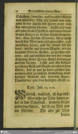 Textus. Joh. 10, I - II.