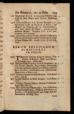 Rerum Belgicarum Scriptores In Folio.