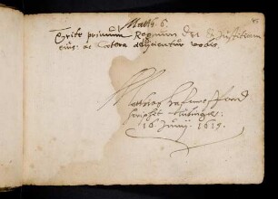 Hafenreffer, Matthias. Tübingen, 16.6.1615.