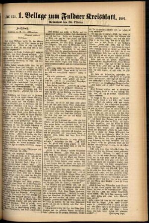 Zweite Ausgabe vom Samstag, den 12. Oktober 1901.