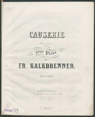 Causerie : Pensée fugitive ; pour Piano ; Op. 128. No. 3
