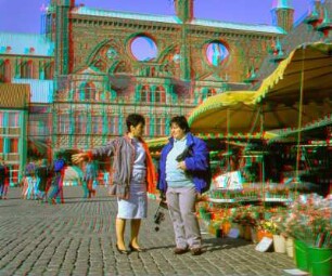 Lübeck: Holstentorplatz, Marktplatz, 1988