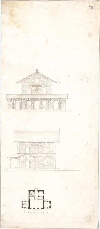 Neureuther, Gottfried von; Staffelbach; Bahnhof - Grundriss, Ansichten