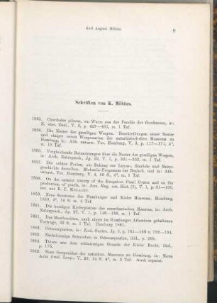 Schriften von K. Möbius.