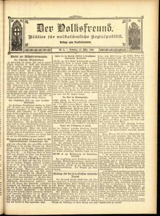 Ausgabe vom Sonntag, den 21. März 1909.