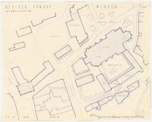 Dom, Minden Wiederaufbau: Kleiner Domhof Gesamtsituation Lageplan 1:500