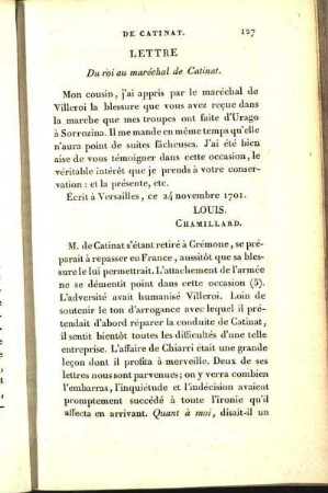 Lettre Du roi au maréchal de Catinat.