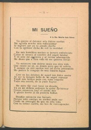 Mi sueño : A la Sta. Natalia Inés Gómez