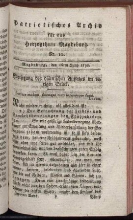 Nr. 11. Magdeburg, den 16ten Juny 1792
