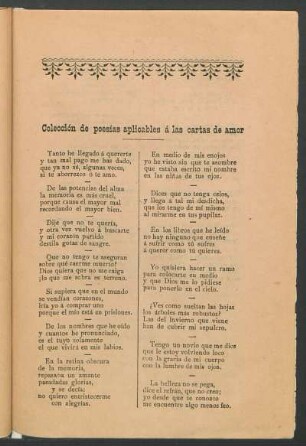 Colección de poesías aplicables á las cartas de amor