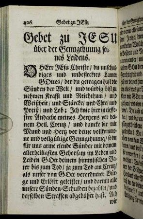 Gebet zu Jesu über der Genugthuung seines Leidens.