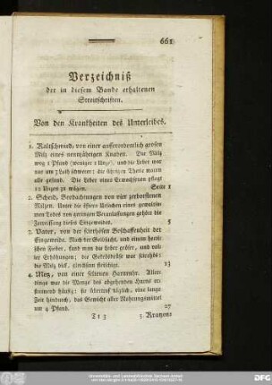 Verzeichniß der in diesem Bande erhaltenen Streitschriften.