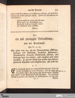 Die ein und zwanzigste Betrachtung [...]