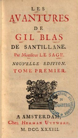 Les avantures de Gil Blas de Santillane, 1