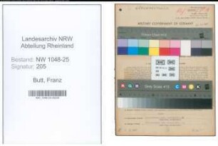 Entnazifizierung Franz Butt , geb. 13.08.1900 (Kaufmaennischer Angestellter)