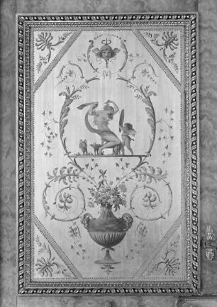 Bildfeld von einer der Türen mit der Toilette der Venus? und Armor einen Spiegel haltend