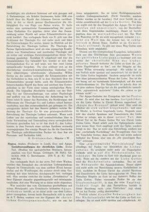 391-395 [Rezension] Nygren, Anders, Eros und Agape