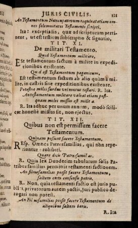 131-145, Tit. XII. Quibus non est permissum facere Testamentum. - Tit. XXV. De Codicillis.