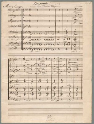 Fünf Gedichte / Träume. Fassung für Violine und Orchester WWV 91 B - BSB Mus.ms. 21354