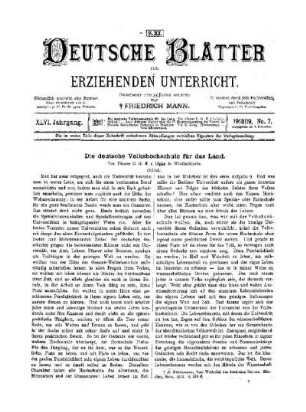 Die deutsche Volkshochschule für das Land : (Schluß)