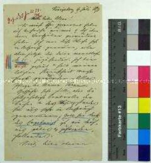 Brief von Georg Albrecht Holldack an seinen Vater Eduard Holldack; Königsberg, 6. Juli 1878